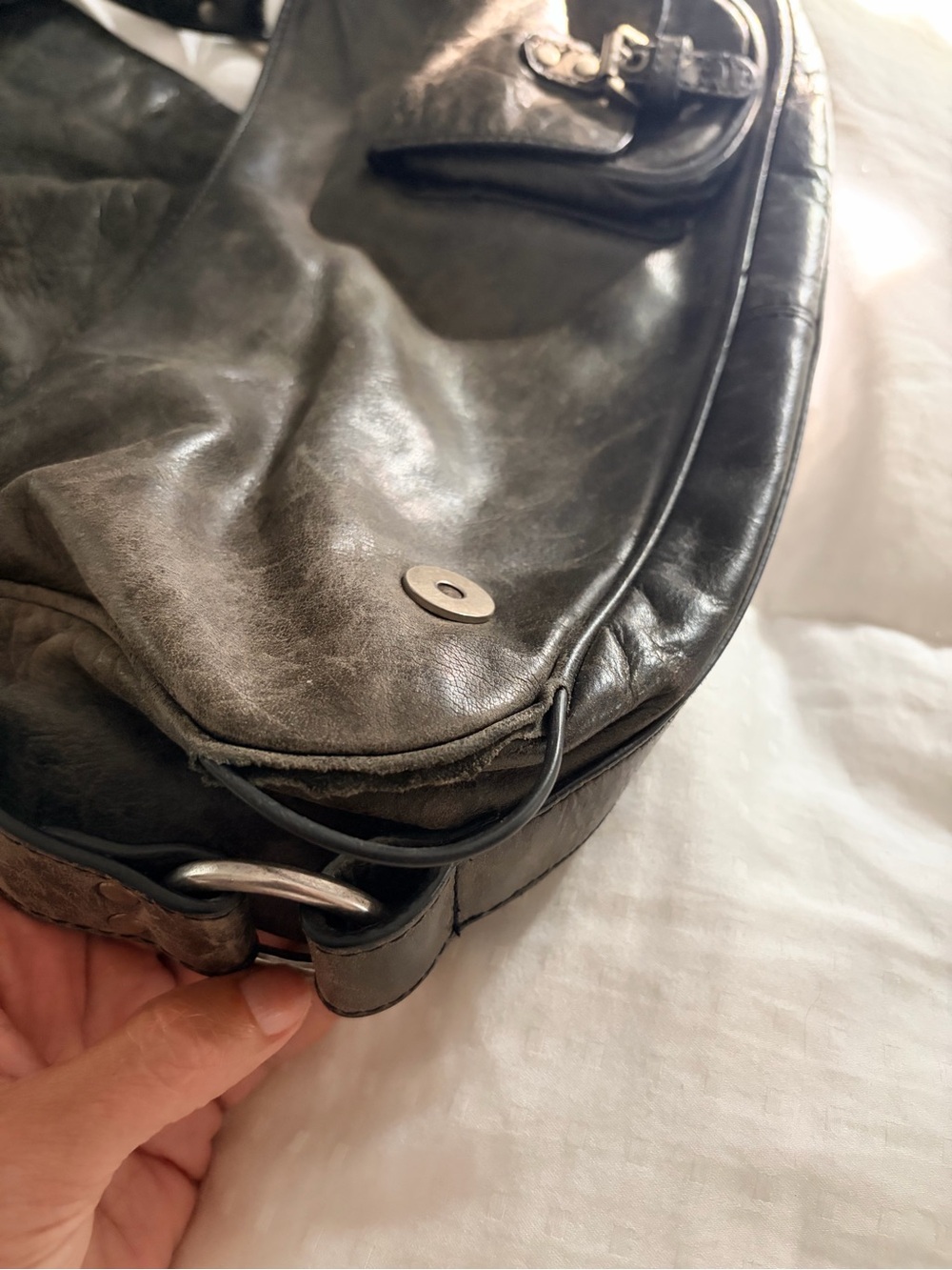 Dior Vintage Distressed Gaucho Saddle Bag - Picture 2 of 6